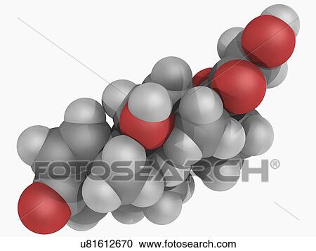 Clipart - Methylprednisolone drug molecule. Fotosearch