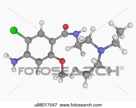 Stock Illustration - Metoclopramide drug molecule. Fotosearch