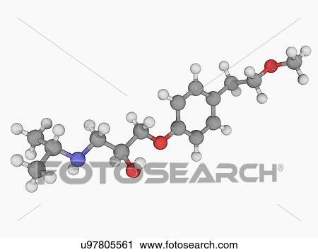 Clip Art - Metoprolol drug molecule. Fotosearch