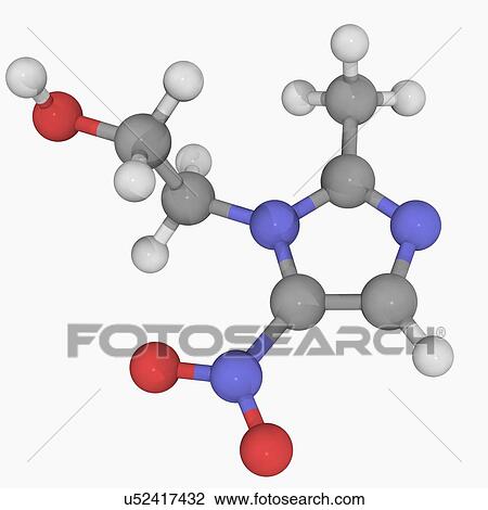 Metronidazole drug molecule View Large Illustration Drawing - Metronidazole drug molecule. Fotosearch