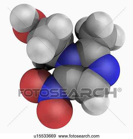 Stock Illustration - Metronidazole drug molecule. Fotosearch