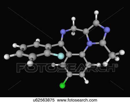 Stock Illustration - Midazolam drug molecule. Fotosearch