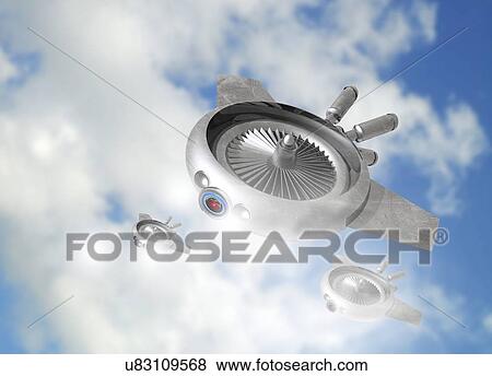 Stock Illustration - Military drone, conceptual artwork. Fotosearch