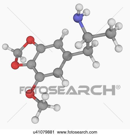 Clip Art - MMDA drug molecule. Fotosearch