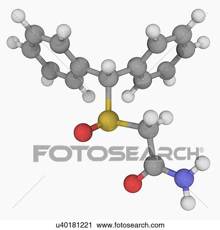 Clip Art - Modafinil drug molecule. Fotosearch