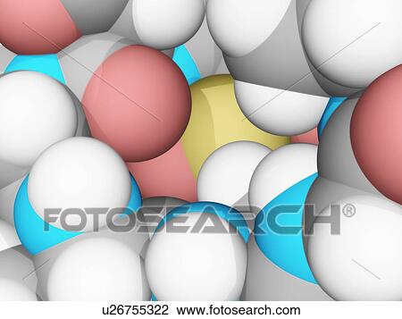 Drawing - Molecular model. Fotosearch