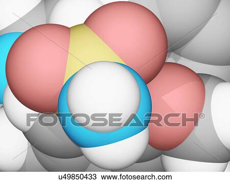 Drawing - Molecular model. Fotosearch