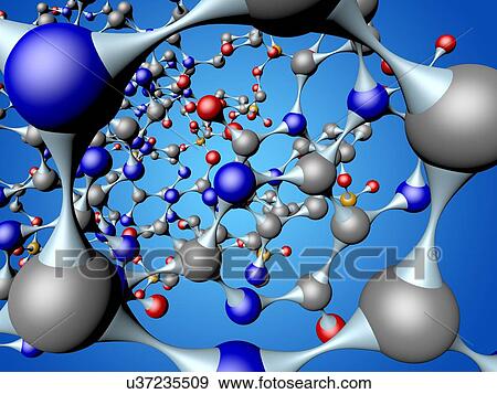 Stock Illustration - Molecule, artwork. Fotosearch
