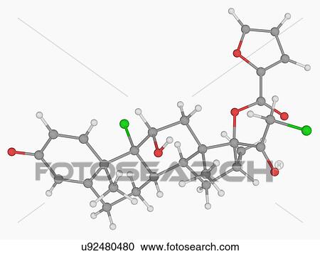 Clipart - Mometasone furoate drug molecule. Fotosearch