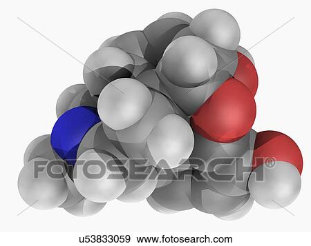 Stock Illustration - Morphine drug molecule. Fotosearch