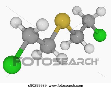 Mustard gas molecule View Large Illustration Stock Illustration - Mustard gas molecule. Fotosearch