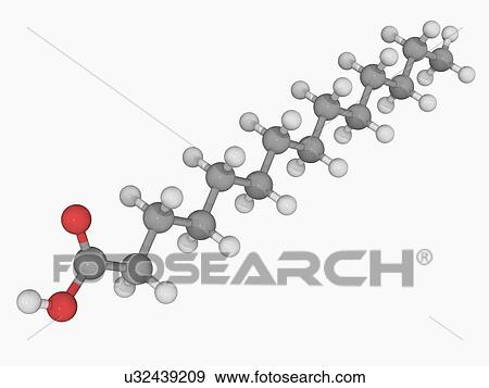 Myristic acid molecule View Large Illustration Stock Illustration - Myristic acid molecule. Fotosearch