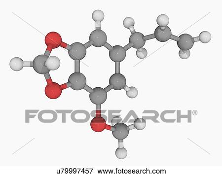 Stock Illustration - Myristicin molecule. Fotosearch