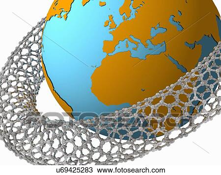 Drawing - Nanotechnology, conceptual artwork. Fotosearch