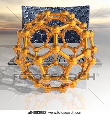 Drawing - Nanotechnology research, conceptual image. Fotosearch