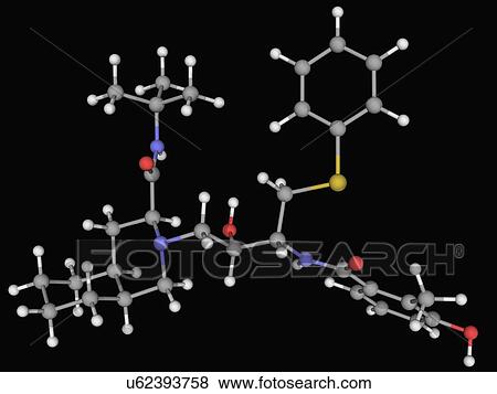 Nelfinavir drug molecule View Large Illustration Stock Illustration - Nelfinavir drug molecule. Fotosearch