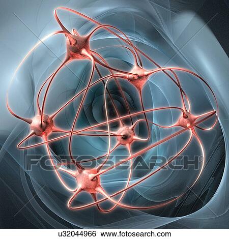 Stock Illustration - Neural network, conceptual artwork. Fotosearch