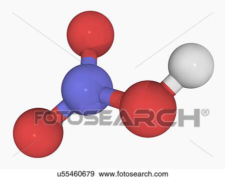 Stock Illustration - Nitric acid molecule. Fotosearch