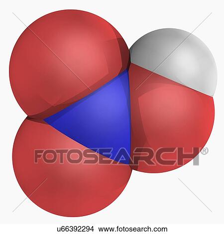 Nitric acid molecule View Large Illustration Stock Illustration - Nitric acid molecule. Fotosearch