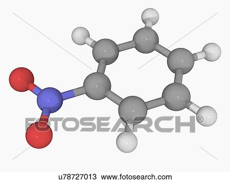 Nitrobenzene molecule View Large Illustration Drawing - Nitrobenzene molecule. Fotosearch