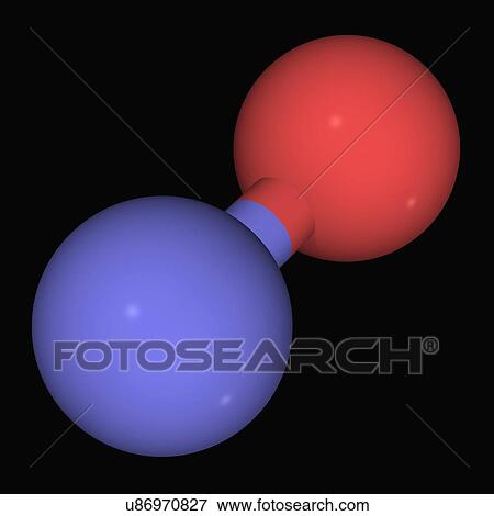 Stock Illustration - Nitrogen monoxide molecule. Fotosearch