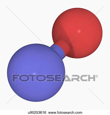 Stock Illustration - Nitrogen monoxide molecule. Fotosearch