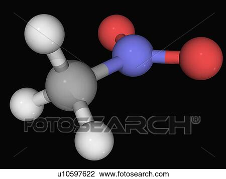 Drawing - Nitromethane molecule. Fotosearch