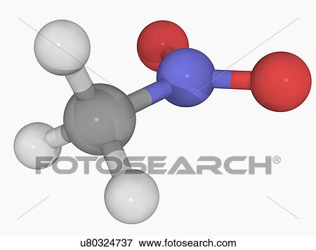 Stock Illustration - Nitromethane molecule. Fotosearch