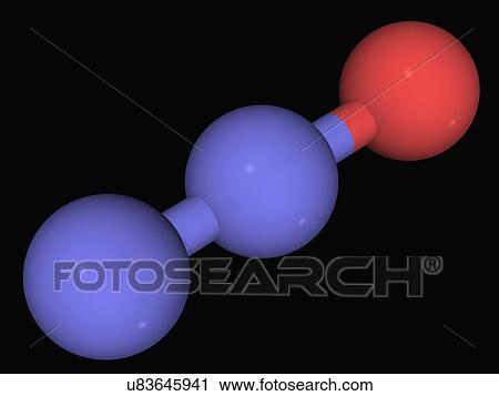 Clip Art - Nitrous oxide molecule. Fotosearch