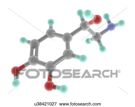 Stock Illustration - Noradrenaline norepinephrine molecule. Fotosearch