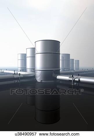 Stock Illustration - Oil distribution, conceptual artwork. Fotosearch