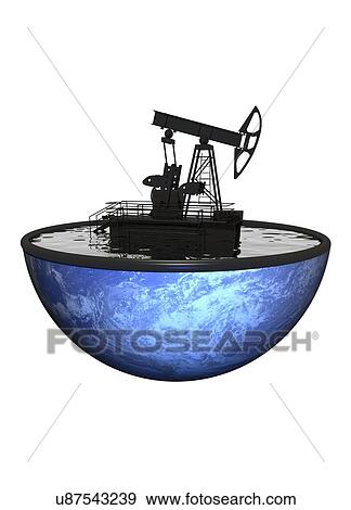 Stock Illustration - Oil pump, artwork. Fotosearch