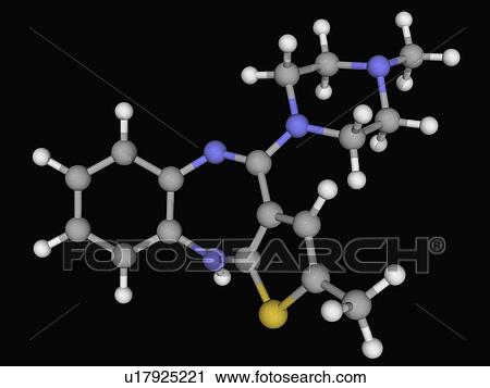 Olanzapine drug molecule View Large Illustration Clip Art - Olanzapine drug molecule. Fotosearch