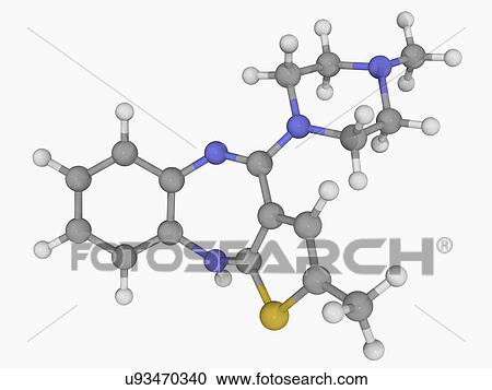 Olanzapine drug molecule View Large Illustration Clipart - Olanzapine drug molecule. Fotosearch