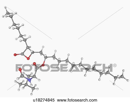 Stock Illustration - Orlistat drug molecule. Fotosearch
