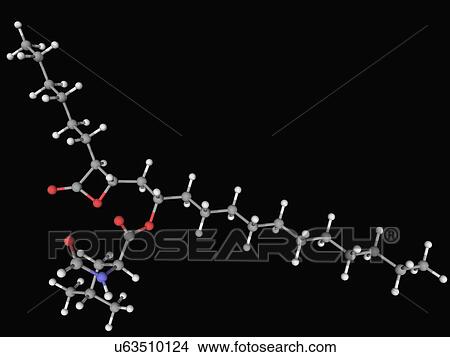 Stock Illustration - Orlistat drug molecule. Fotosearch