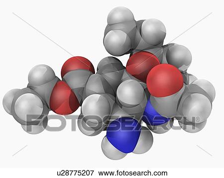 Stock Illustration - Oseltamivir drug molecule. Fotosearch