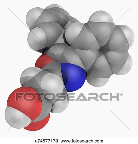 Stock Illustration - Oxaprozin drug molecule. Fotosearch