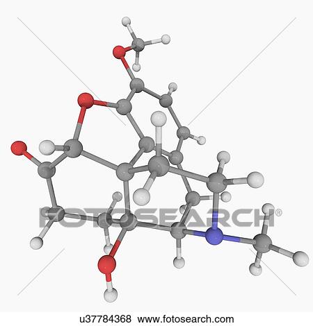 Stock Illustration - Oxycodone drug molecule. Fotosearch