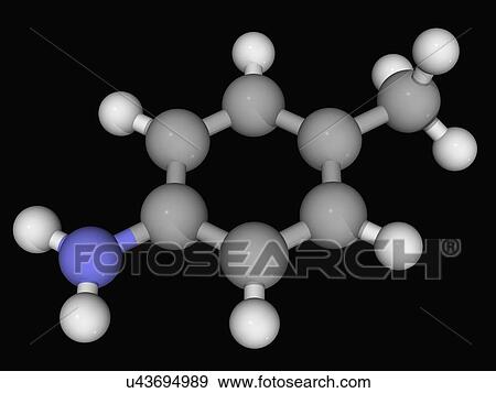 P-toluidine molecule View Large Illustration Stock Illustration - P-toluidine molecule. Fotosearch