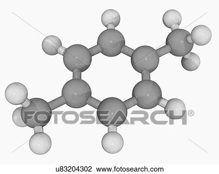 P-xylene molecule View Large Illustration Drawing - P-xylene molecule. Fotosearch