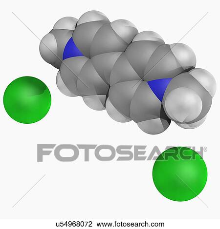 Drawing - Paraquat herbicide molecule. Fotosearch