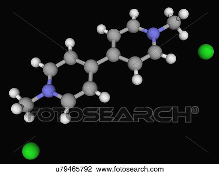 Paraquat herbicide molecule View Large Illustration Drawing - Paraquat herbicide molecule. Fotosearch