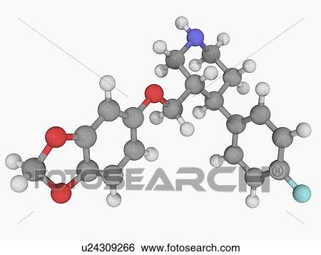 Paroxetine drug molecule View Large Illustration Stock Illustration - Paroxetine drug molecule. Fotosearch