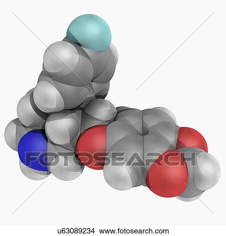 Paroxetine drug molecule View Large Illustration Stock Illustration - Paroxetine drug molecule. Fotosearch