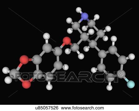 Paroxetine drug molecule View Large Illustration Stock Illustration - Paroxetine drug molecule. Fotosearch