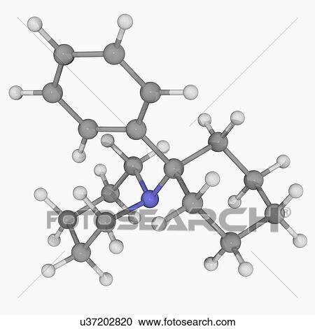Clipart - PCP drug molecule. Fotosearch