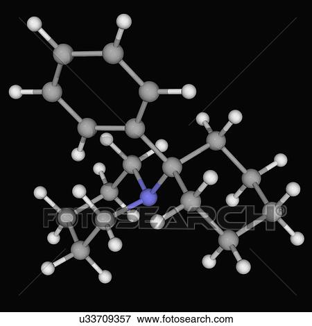 Stock Illustration - PCP drug molecule. Fotosearch