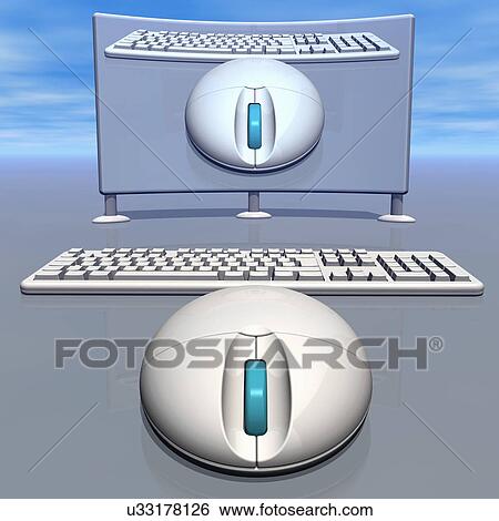 Personal computer, artwork View Large Illustration Stock Illustration - Personal computer, artwork. Fotosearch