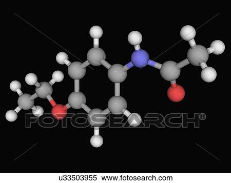 Stock Illustration - Phenacetin drug molecule. Fotosearch